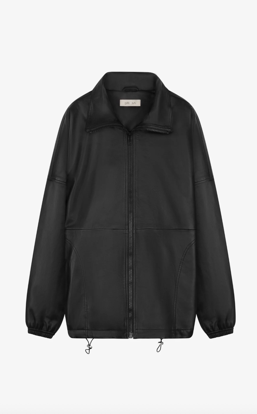 Leather Anorak in Black