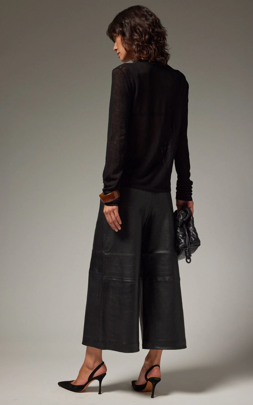 Leather Culotte in Black