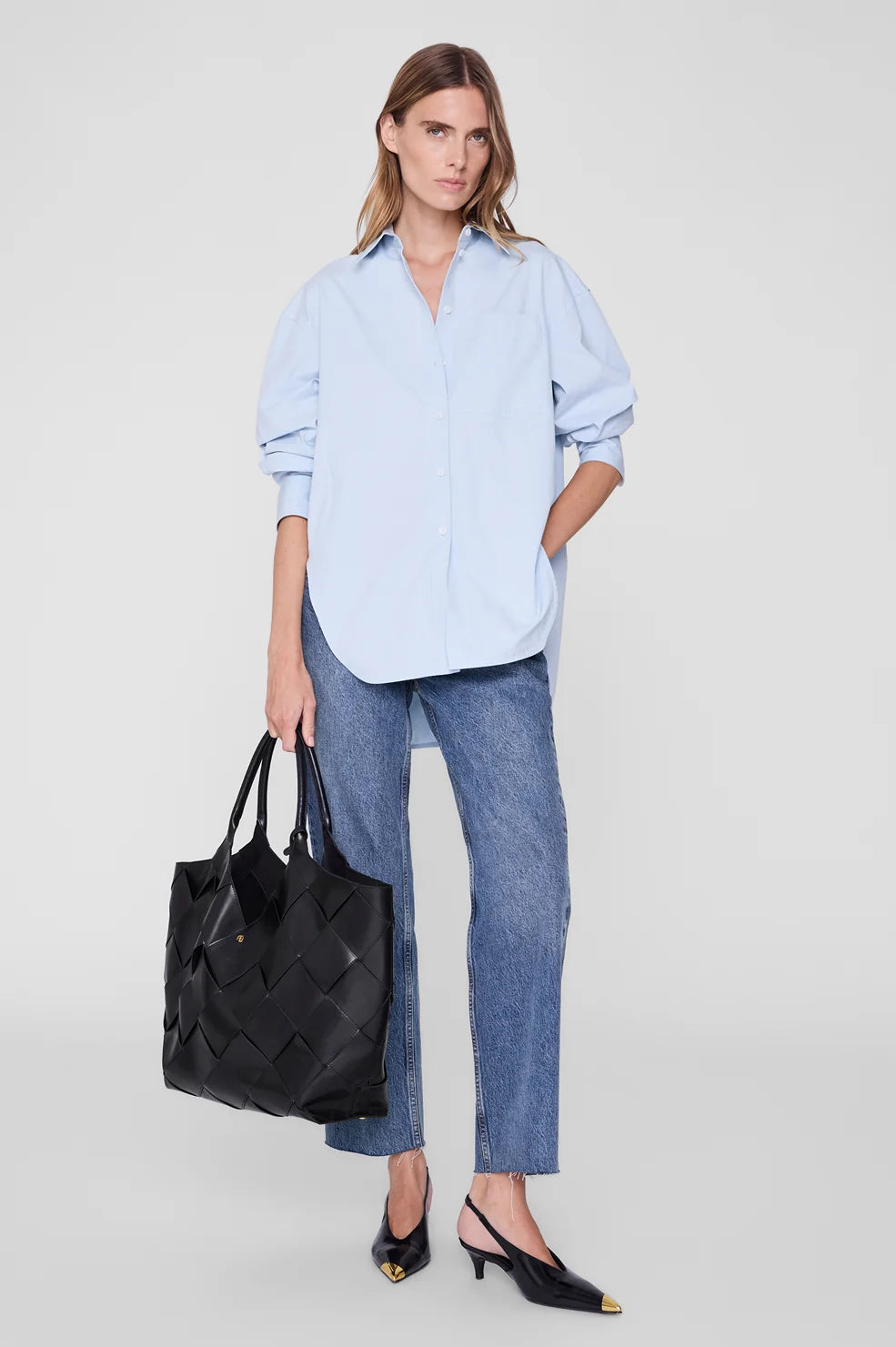 Lili Tote Braided Leather in Black