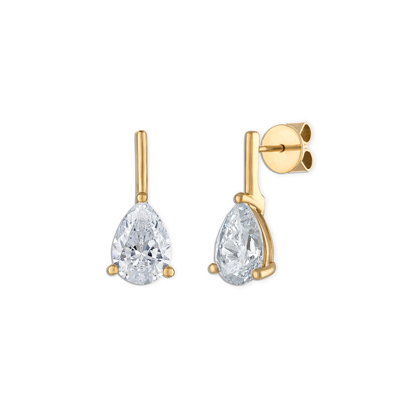 Linea Pear Stud in Gold | Large