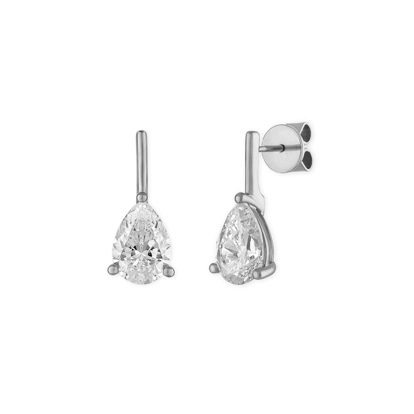 Linea Pear Stud in Sterling Silver | Small