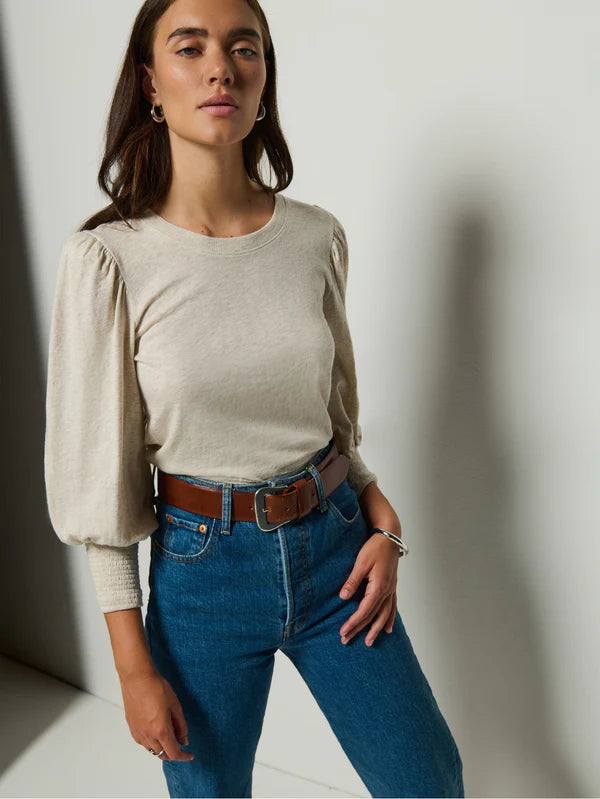 Loren Tee in Heather Oatmeal
