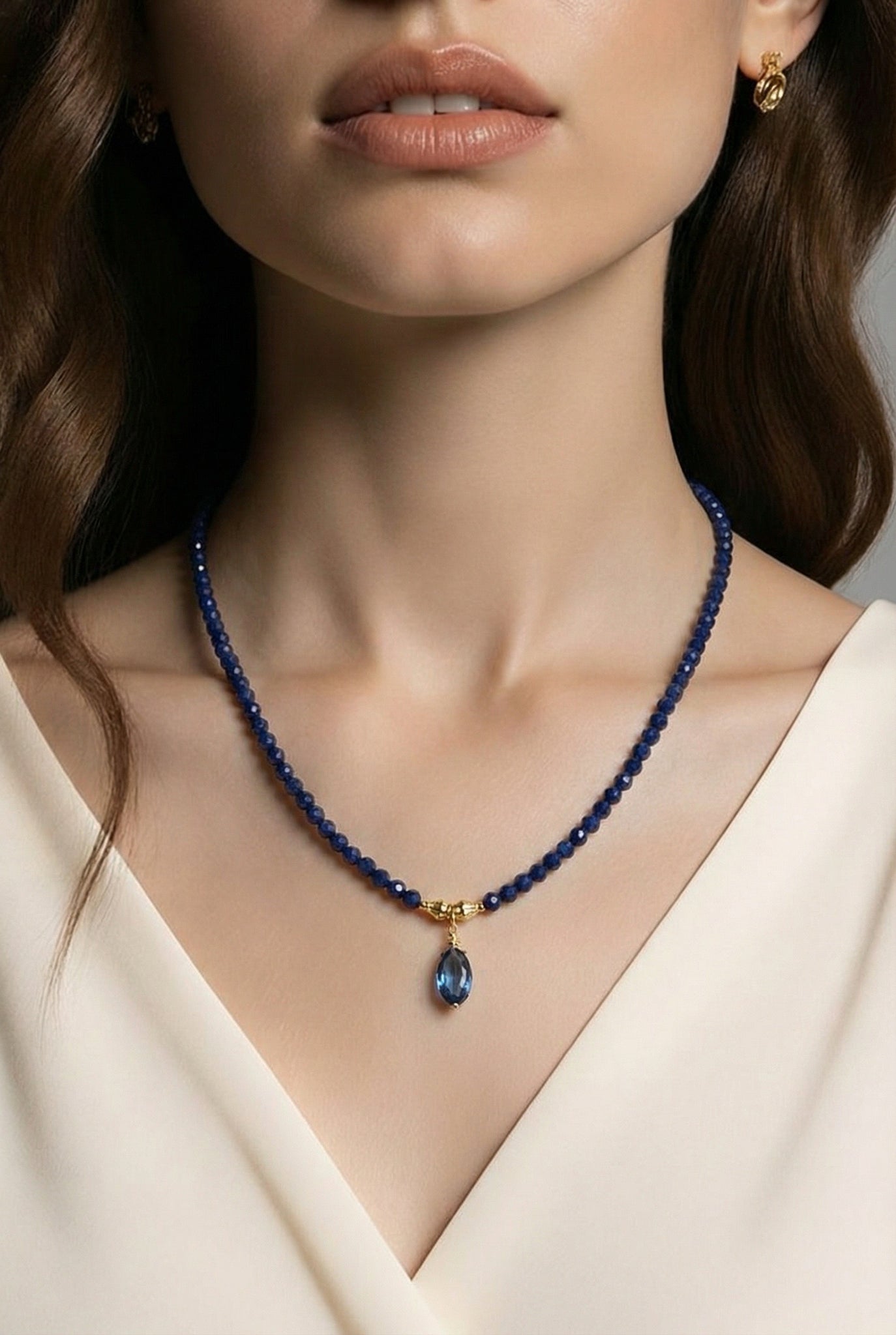 Ocean Necklace with Clear Blue Stone