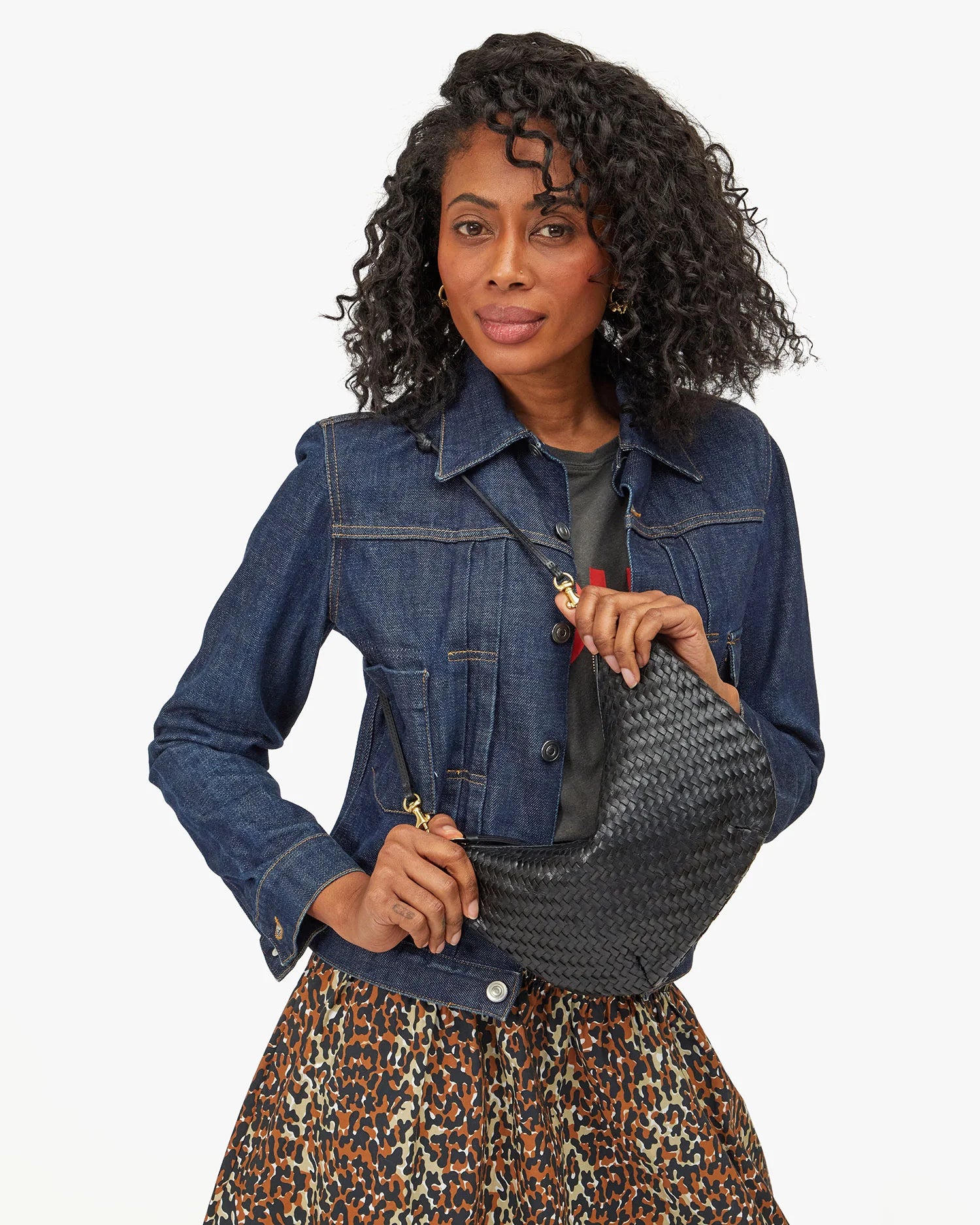 Lune in Black Woven Zig-Zag