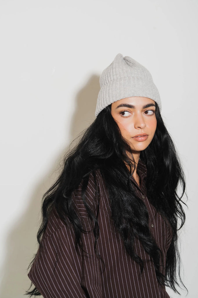 Luxe Beanie in Pebble Grey