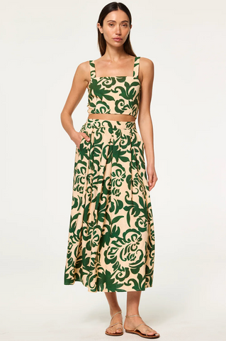 Aggie Skirt in Tonal Cactus