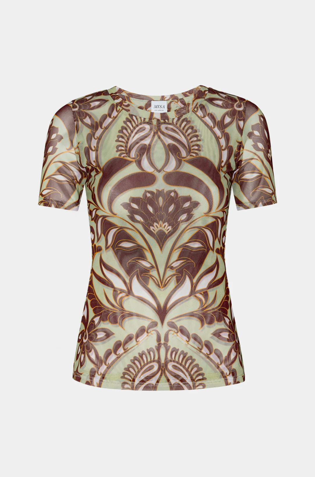 Amore Top in Brown Vintage Botanical Mesh