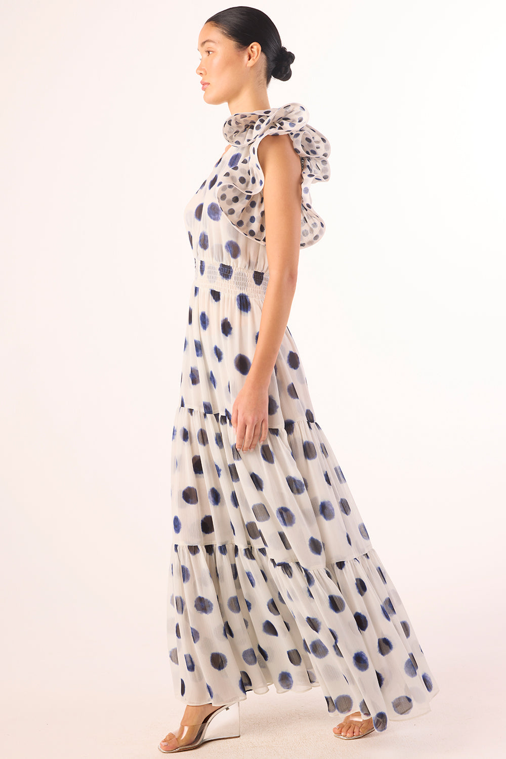 Ilaria Dress in Polka Dot Mix Chiffon