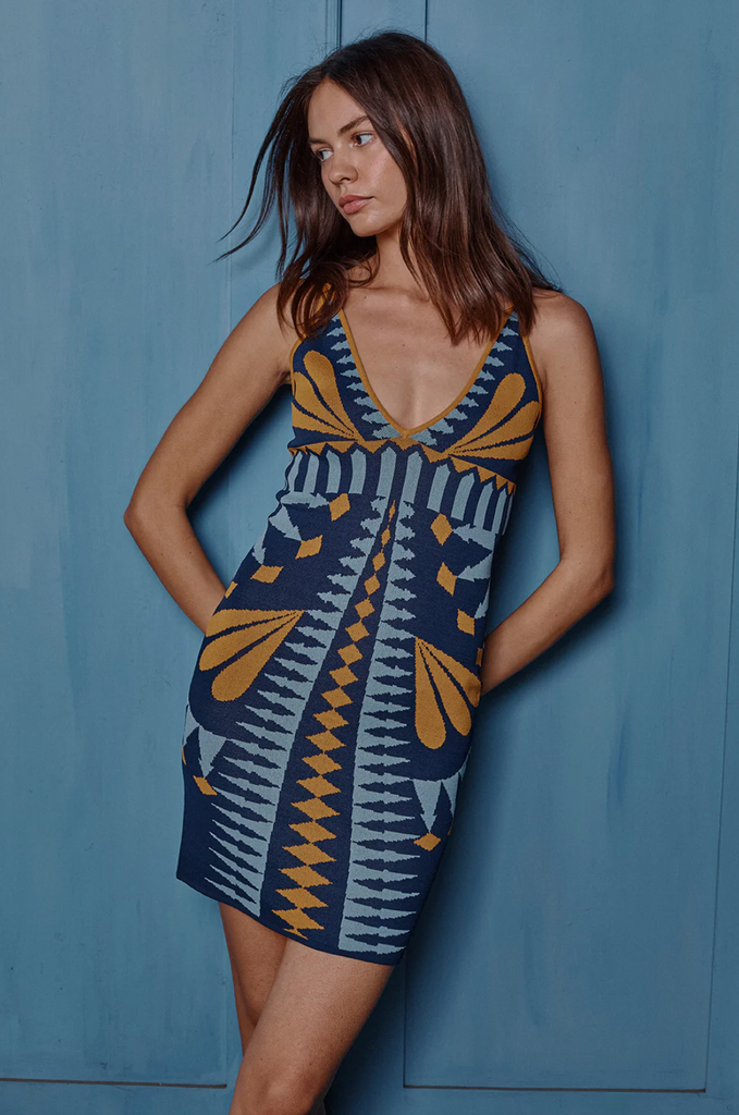 Maita Dress in Butterfly Jacquard Knit