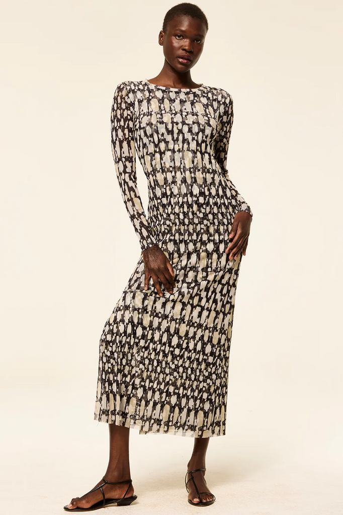 Talula Dress in Abstract Geo Mesh