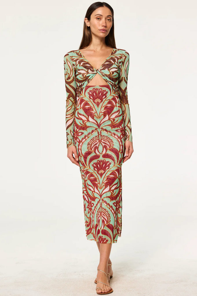 Tamar Dress in Vintage Botanical Mix Mesh