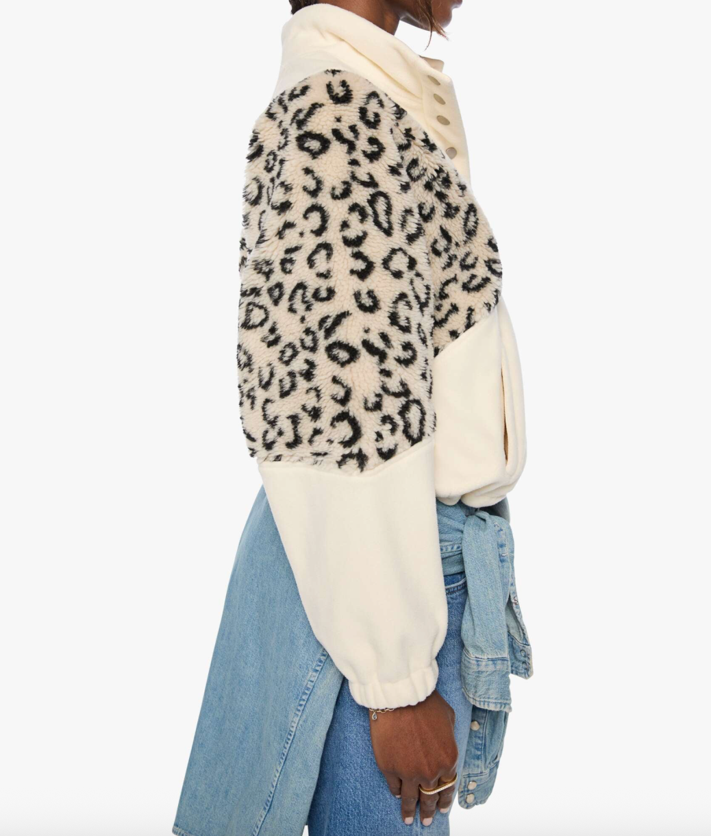 The Funnel Neck Drop Inset in Cream and White