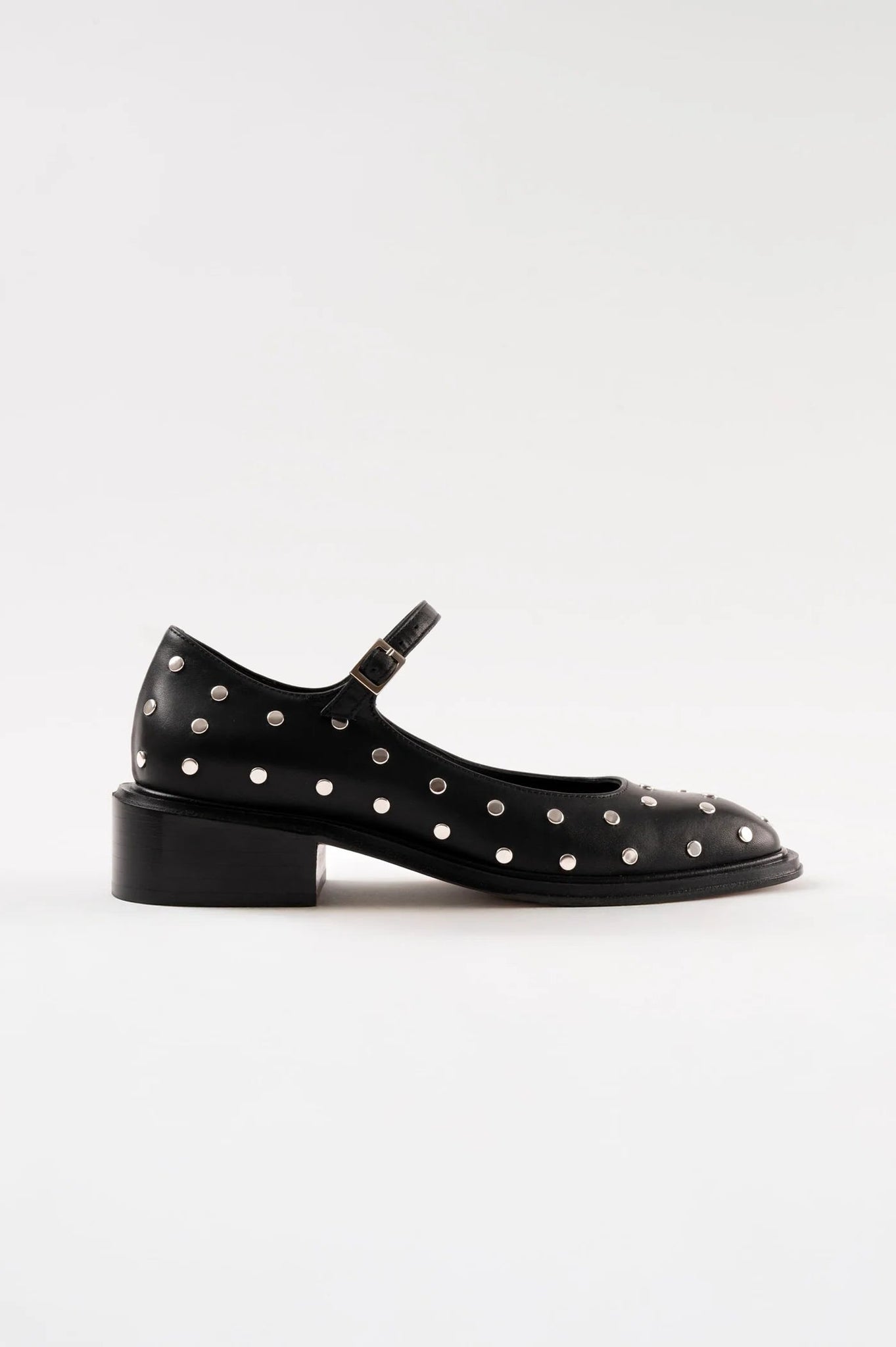 Penelope Black Leather with Stud Babies