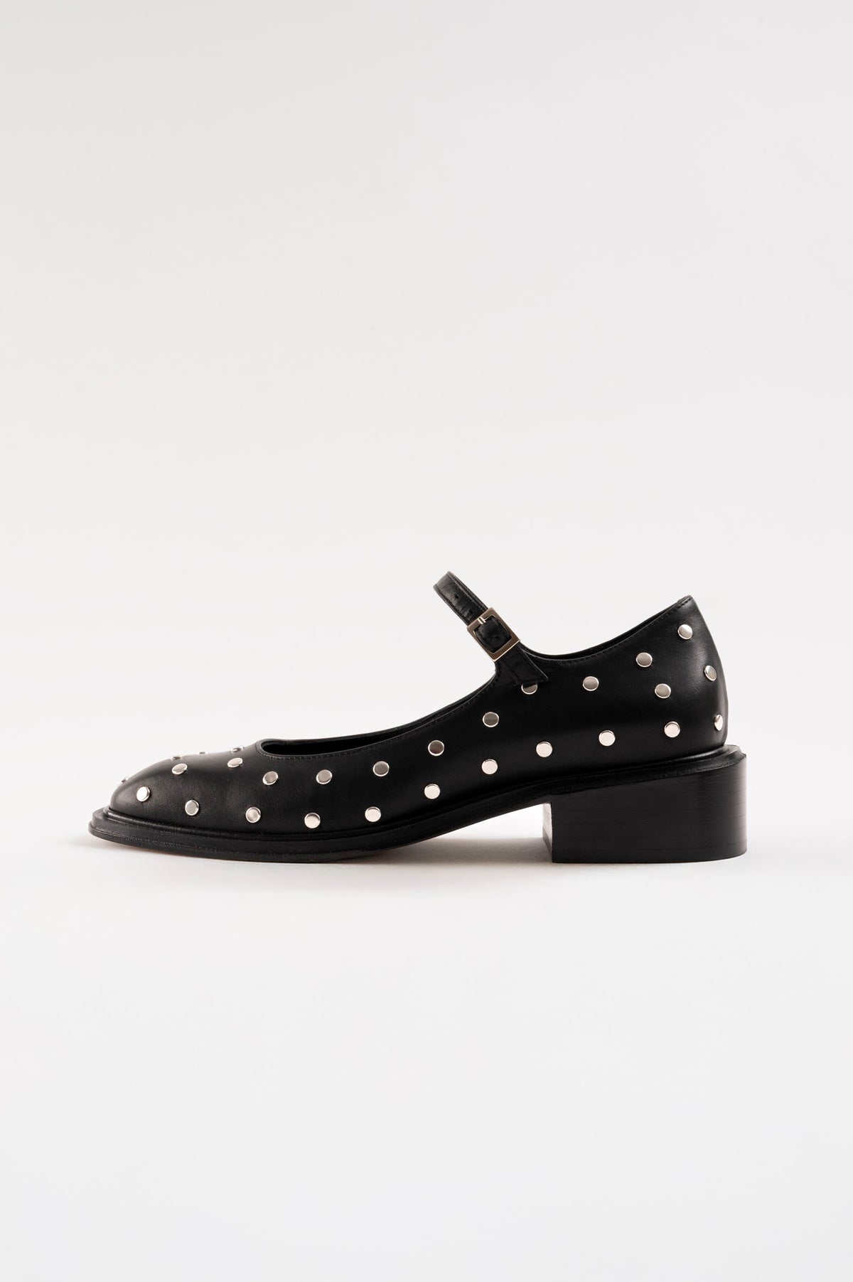 Penelope Black Leather with Stud Babies