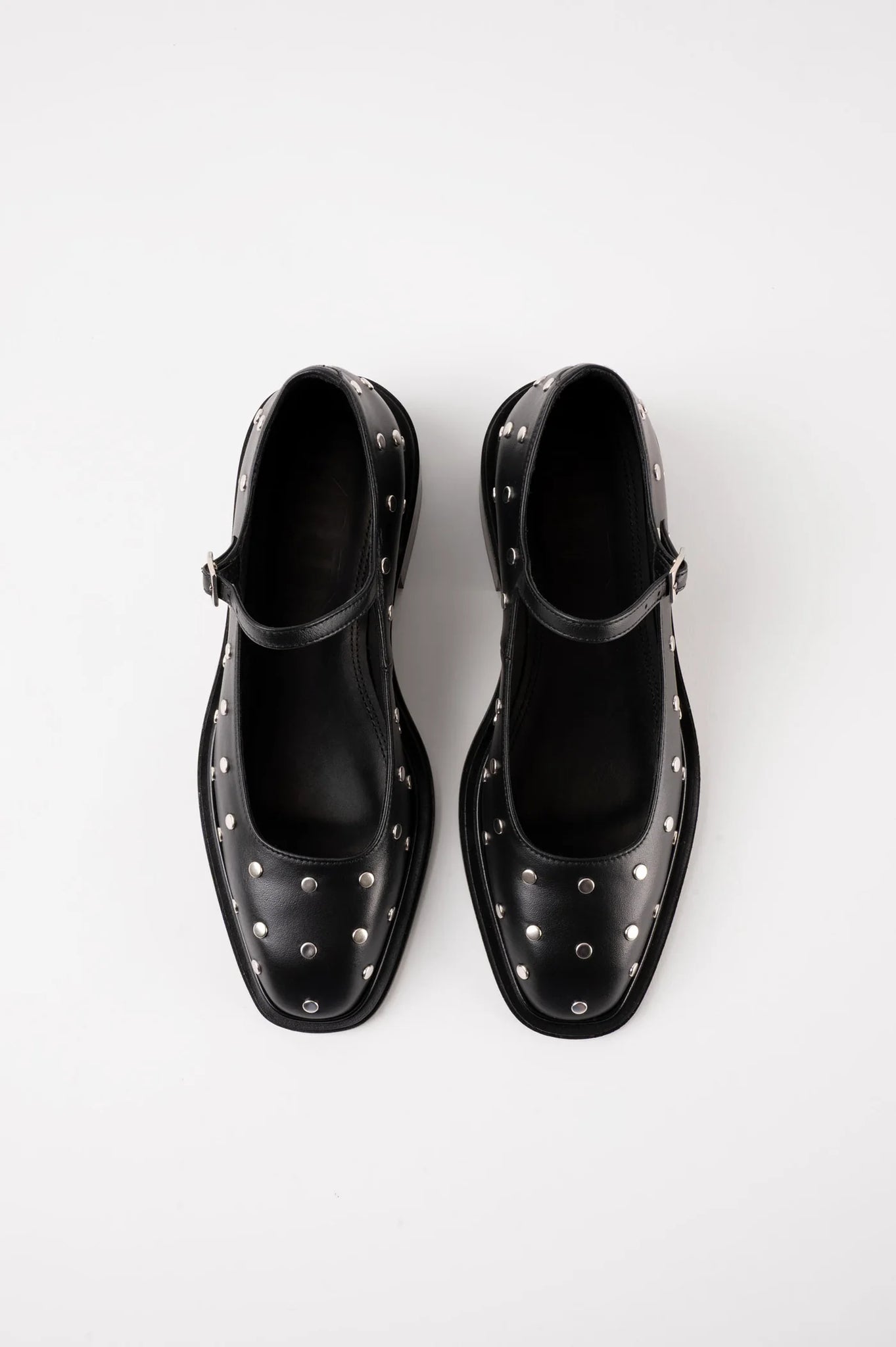 Penelope Black Leather with Stud Babies