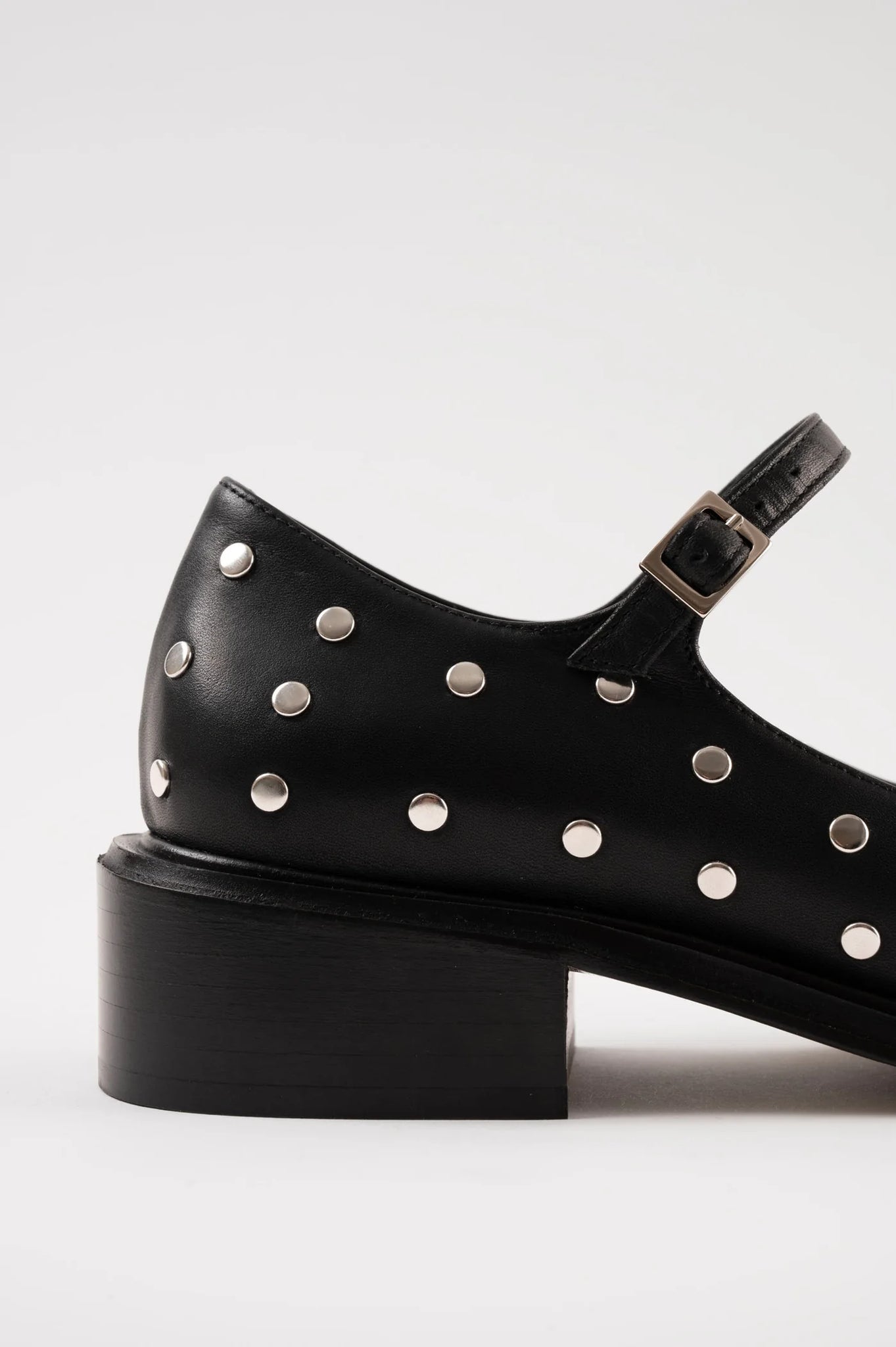 Penelope Black Leather with Stud Babies