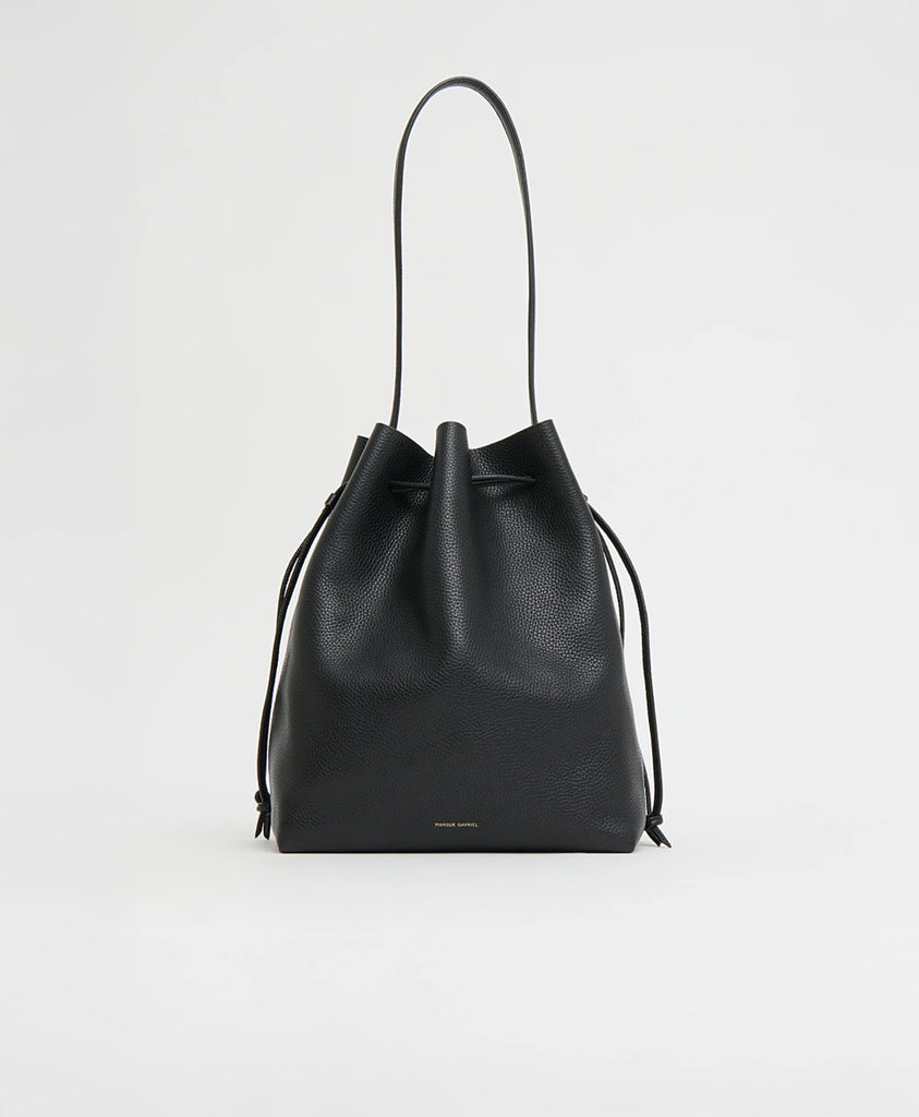 Drawstring Cabas in Black