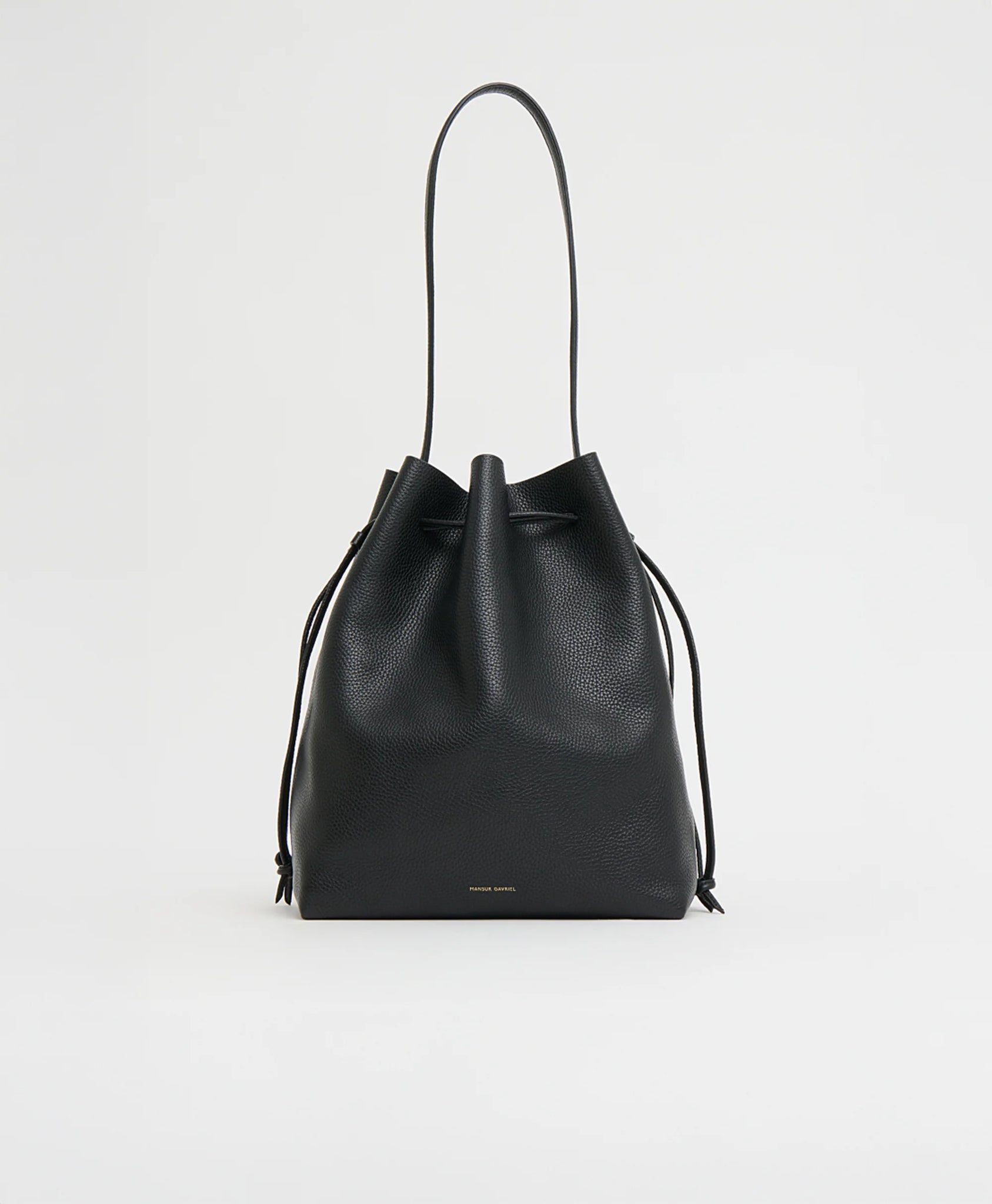 Drawstring Cabas in Black