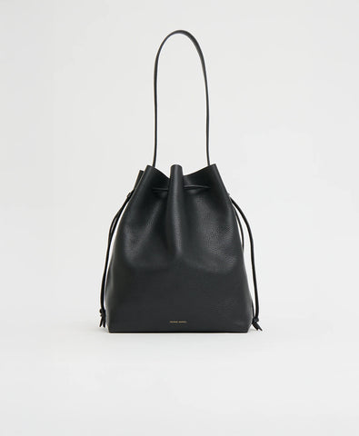 Drawstring Cabas in Black