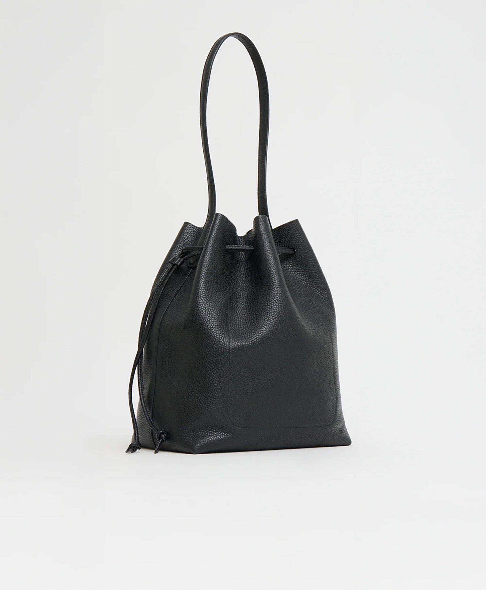 Drawstring Cabas in Black
