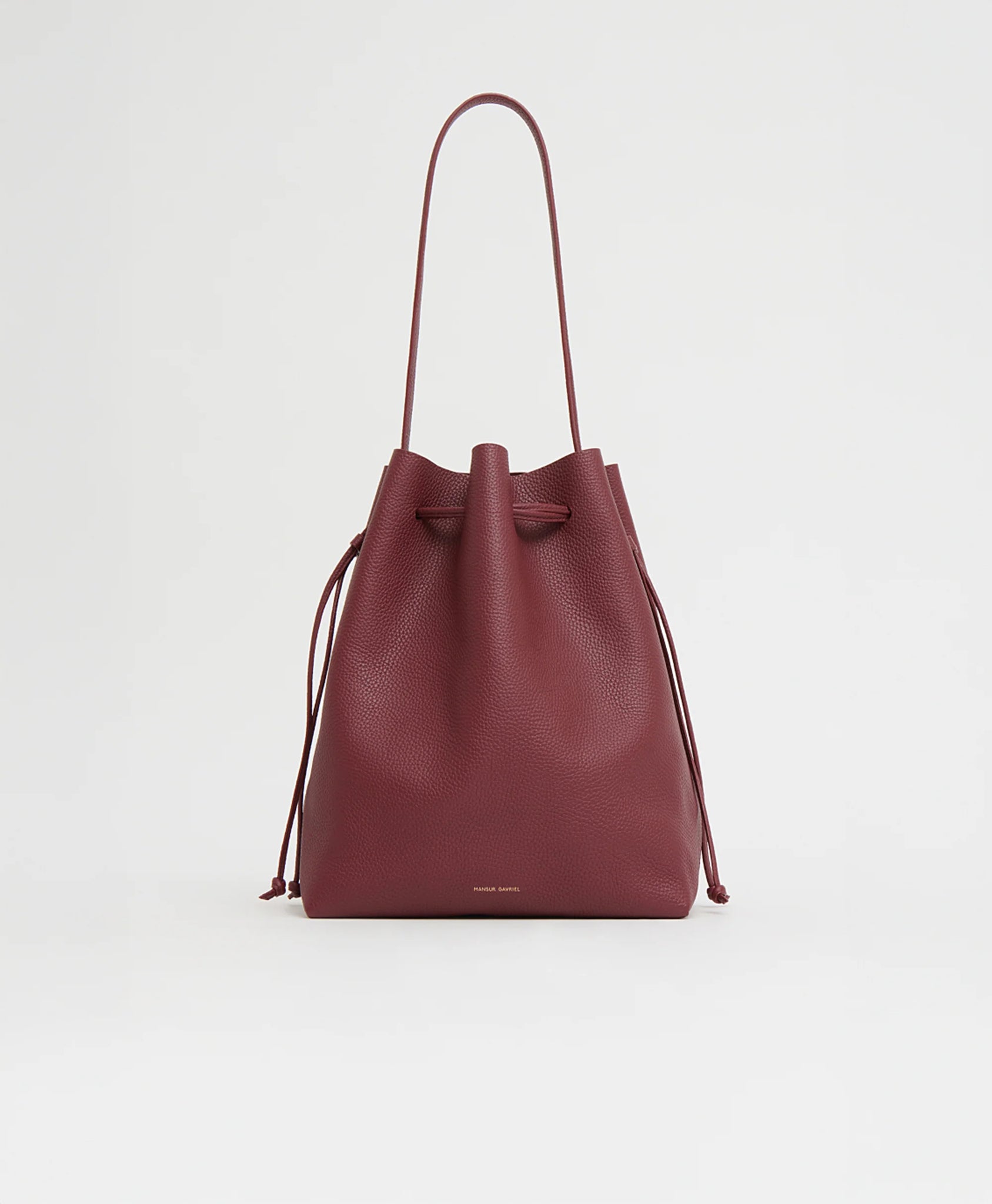 Drawstring Cabas in Oxblood