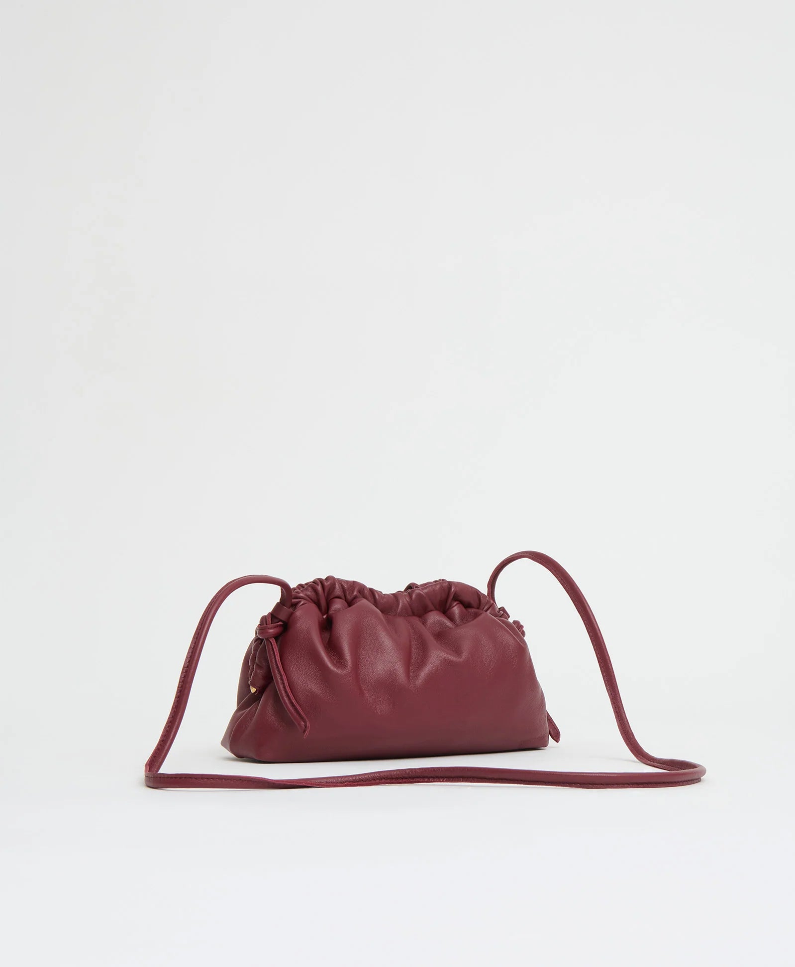 Mini Cloud Clutch in Oxblood