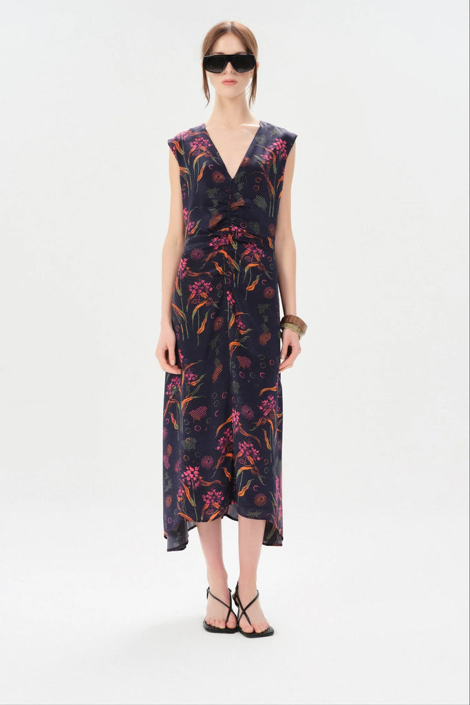 Arrecifes Tora Long Dress in Navy
