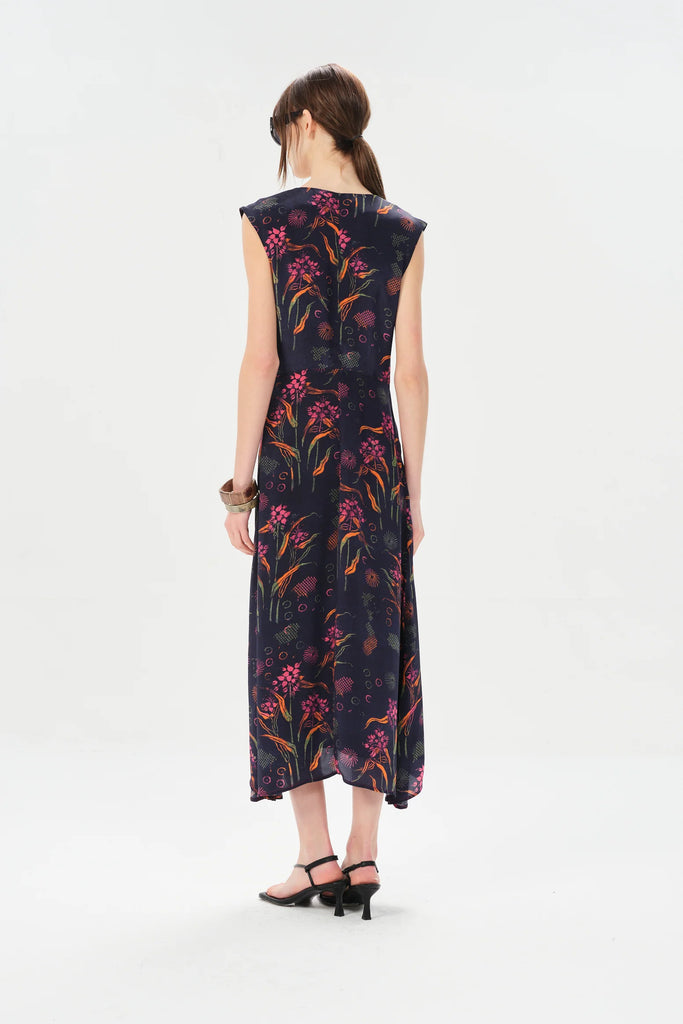 Arrecifes Tora Long Dress in Navy