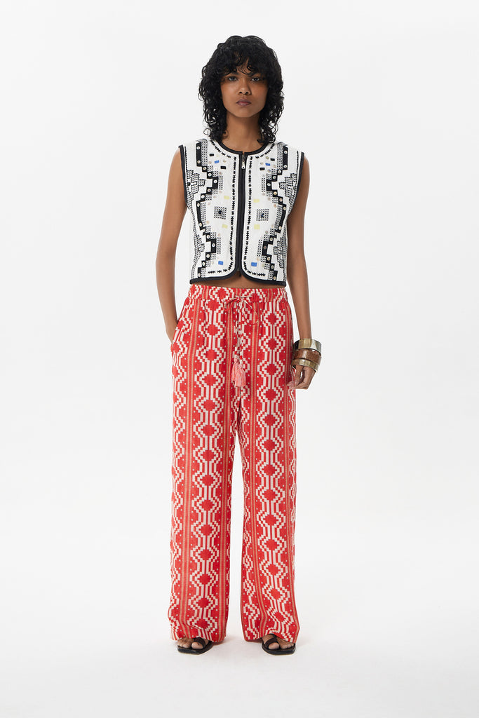 Ayacucho Africa Pants in Ethnic Red