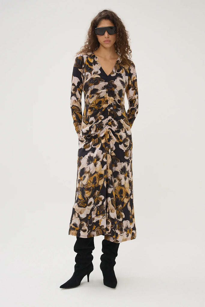 Carroll Kendra Long Dress in Brown