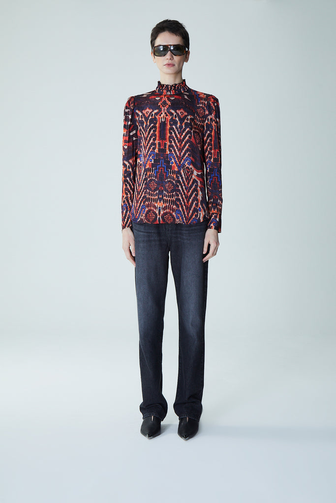 Junin Eimi Blouse in Brick Melange