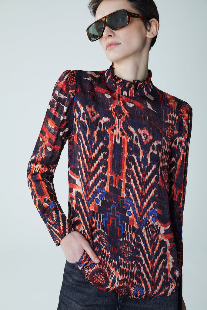 Junin Eimi Blouse in Brick Melange