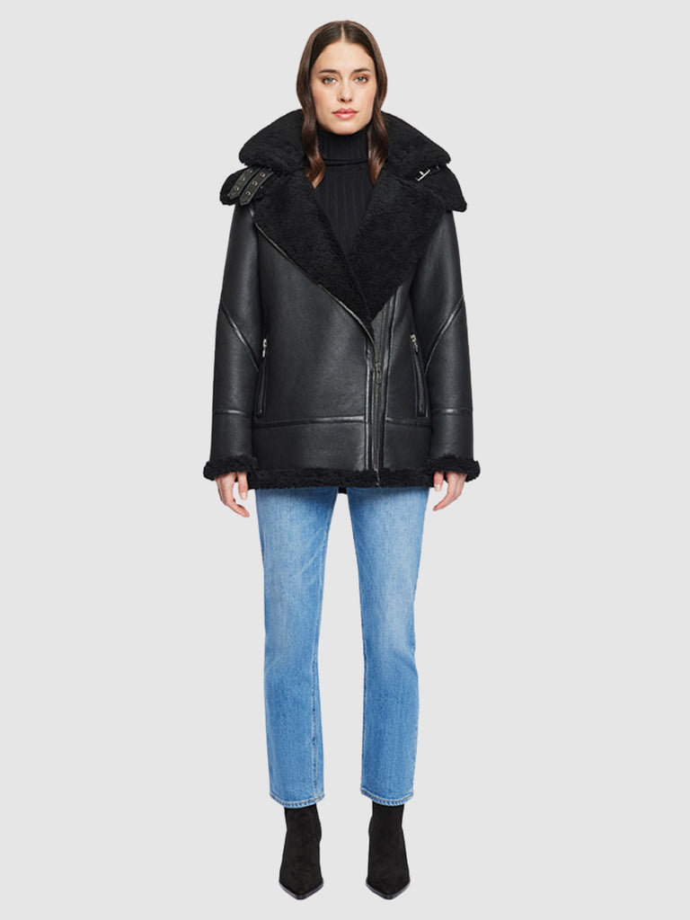 Martina Jacket in Jet Silky Nappa
