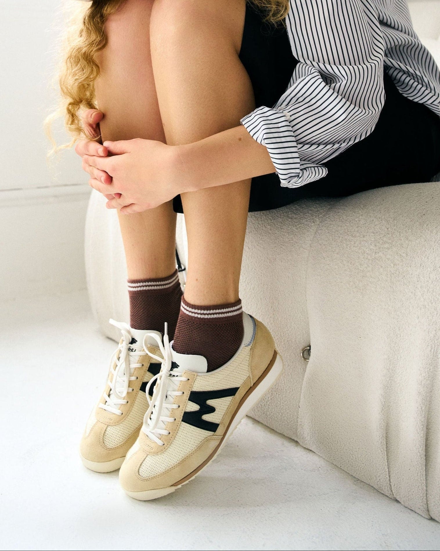 Mesh Sneaker Socks in Coffee Bean