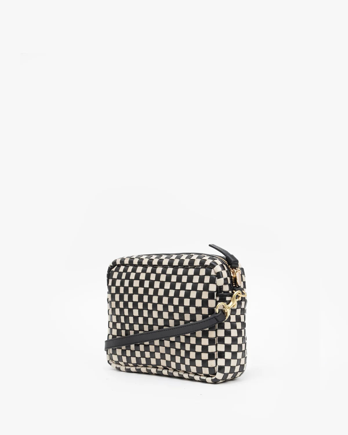Midi Sac in Black/Cream Woven Checker