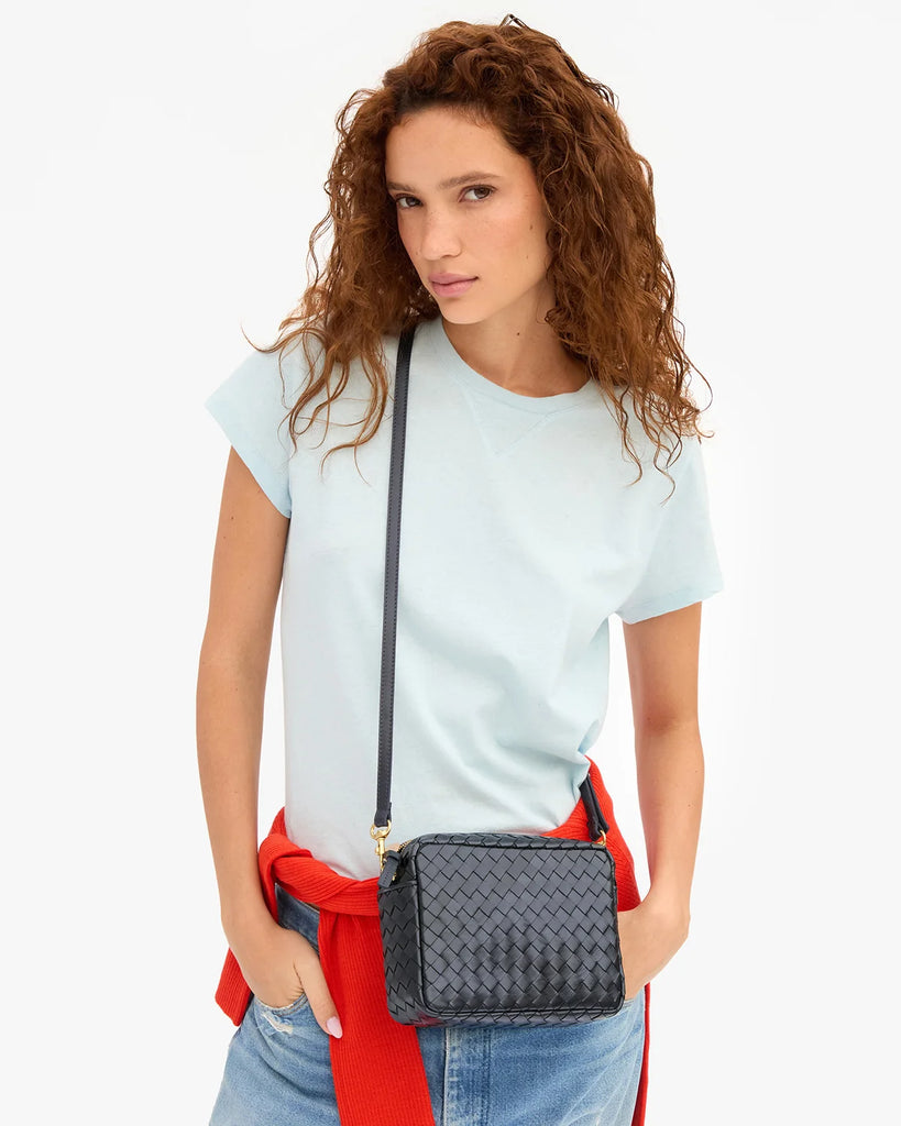 Midi Sac w/ Pocket in Twilight Navy Diagonal Woven
