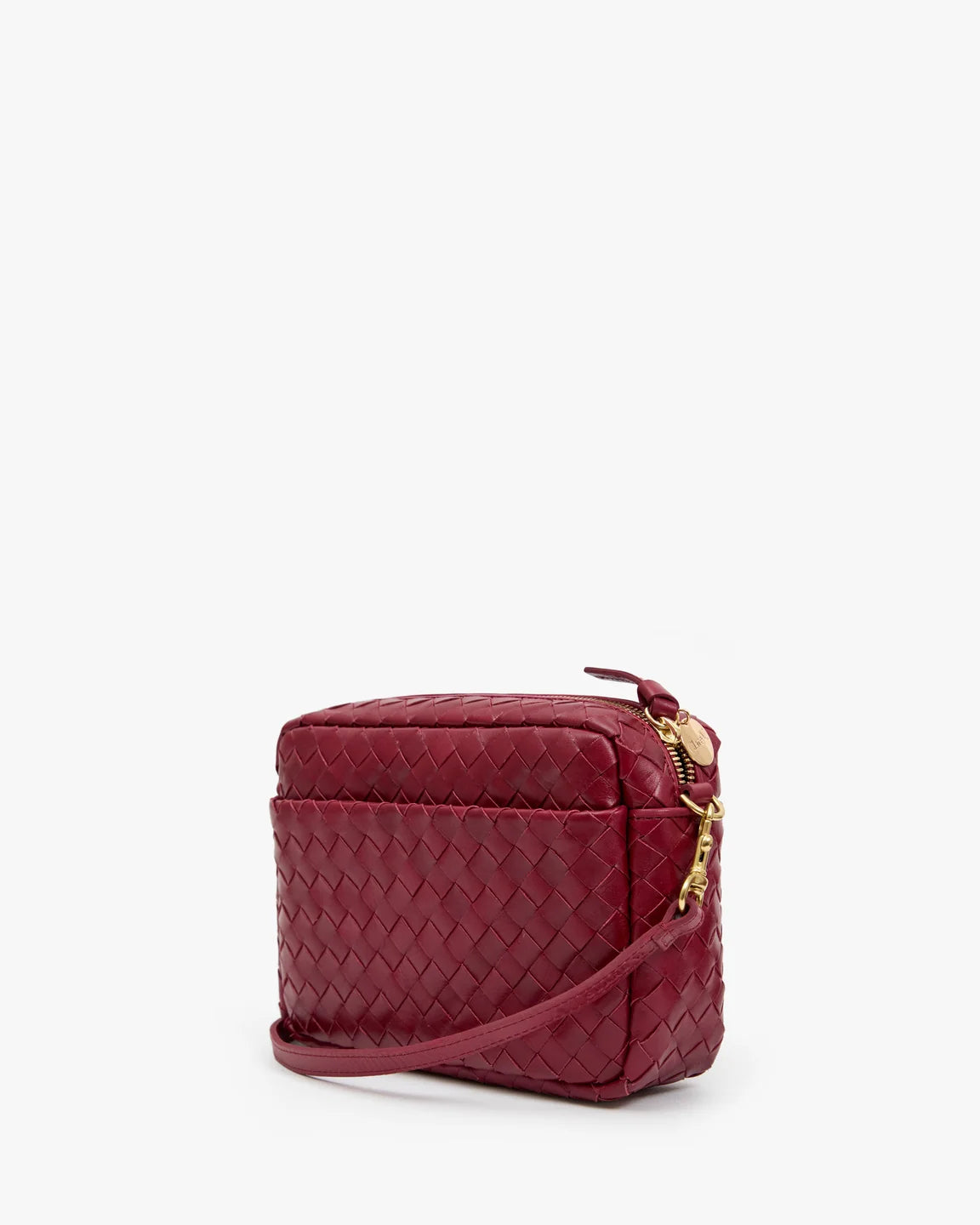 Midi Sac with Pocket in Garnet Diagonal Woven