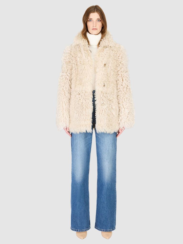 Milky Way Reversible Jacket in Ivory Nappa Toscana