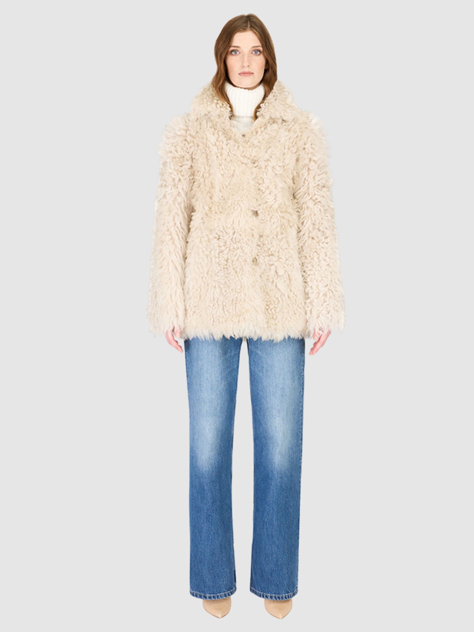 Milky Way Reversible Jacket in Ivory Nappa Toscana