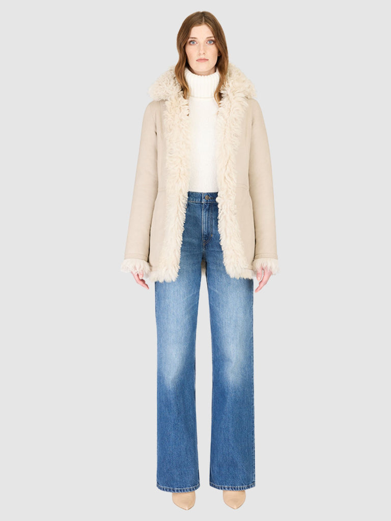 Milky Way Reversible Jacket in Ivory Nappa Toscana