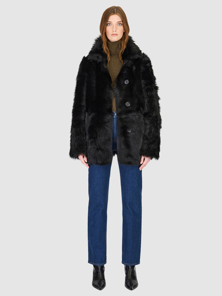 Milky Way Reversible Jacket in Jet Nappa Toscana