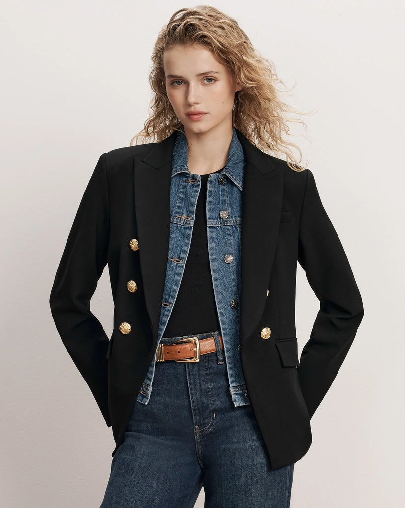 Miller Dickey Jacket in Black Gold Buttons