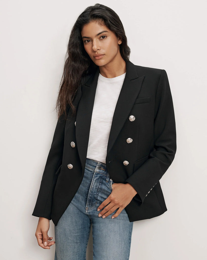 Miller Dickey Jacket in Black Silver Buttons