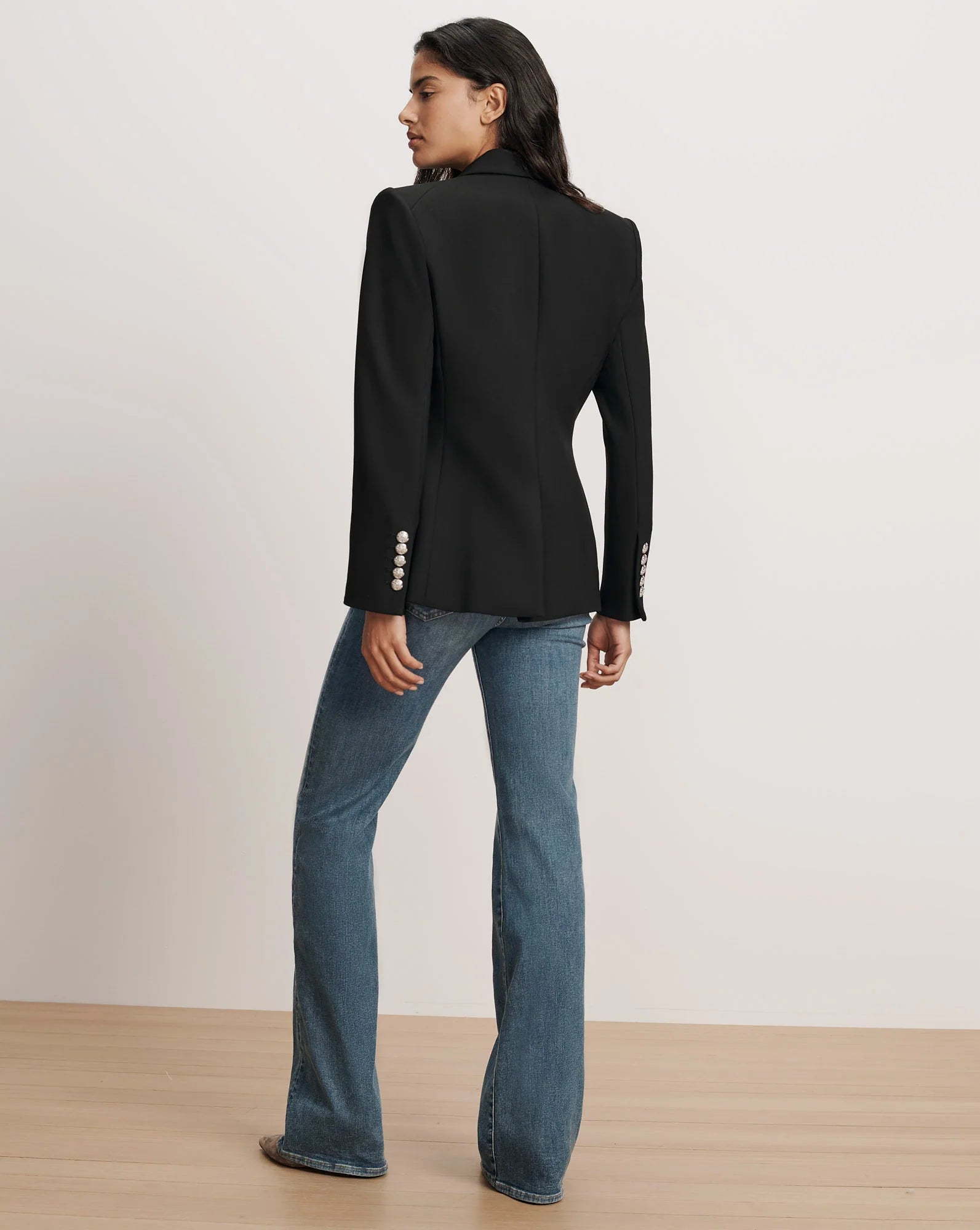 Miller Dickey Jacket in Black Silver Buttons