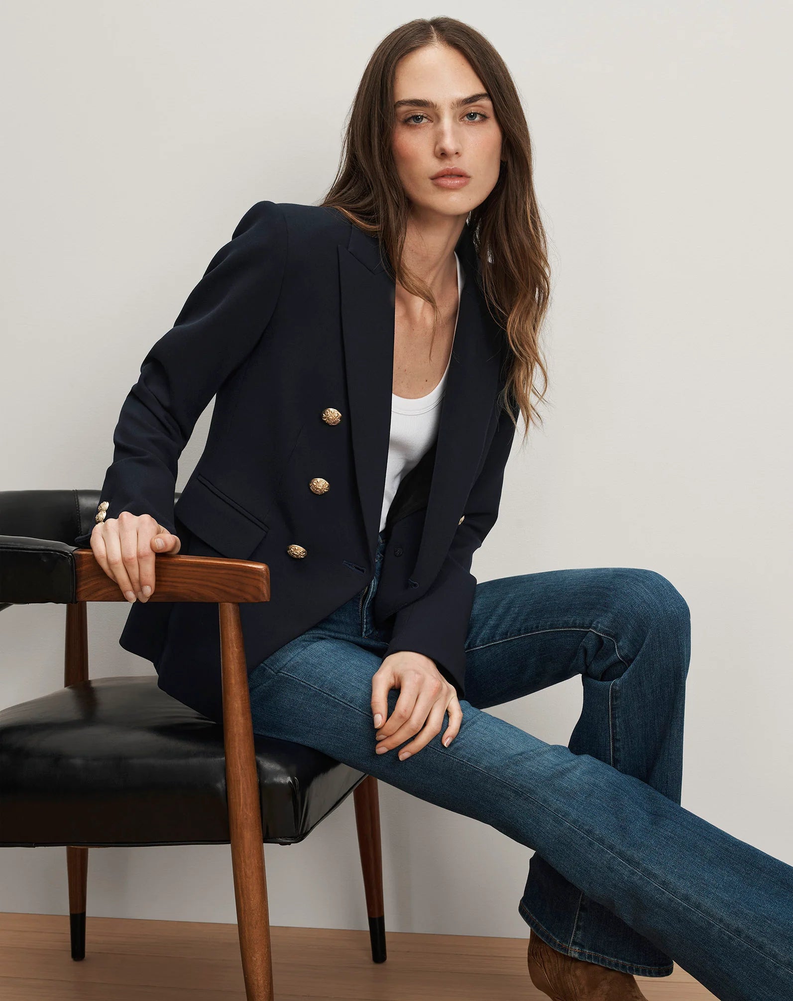 Miller Dickey Jacket in Navy Gold Buttons
