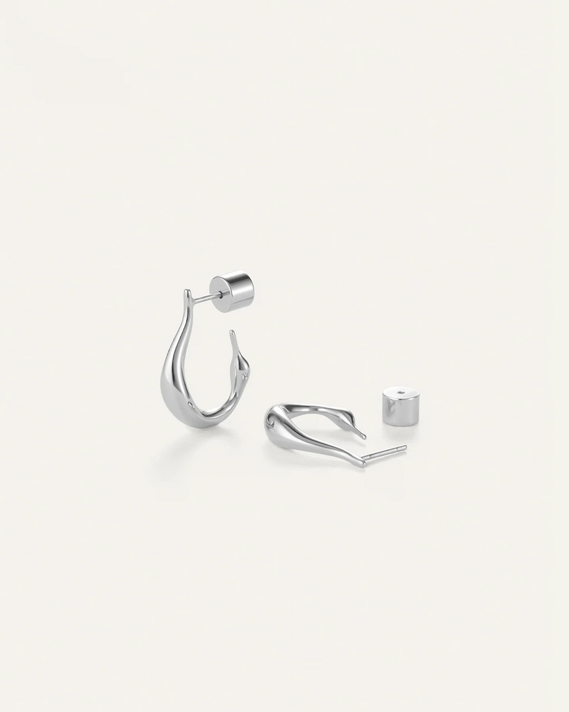 Mini Colette Hoop Earrings in Silver