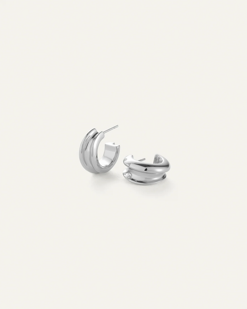 Mini Lennon Hoops in Siver