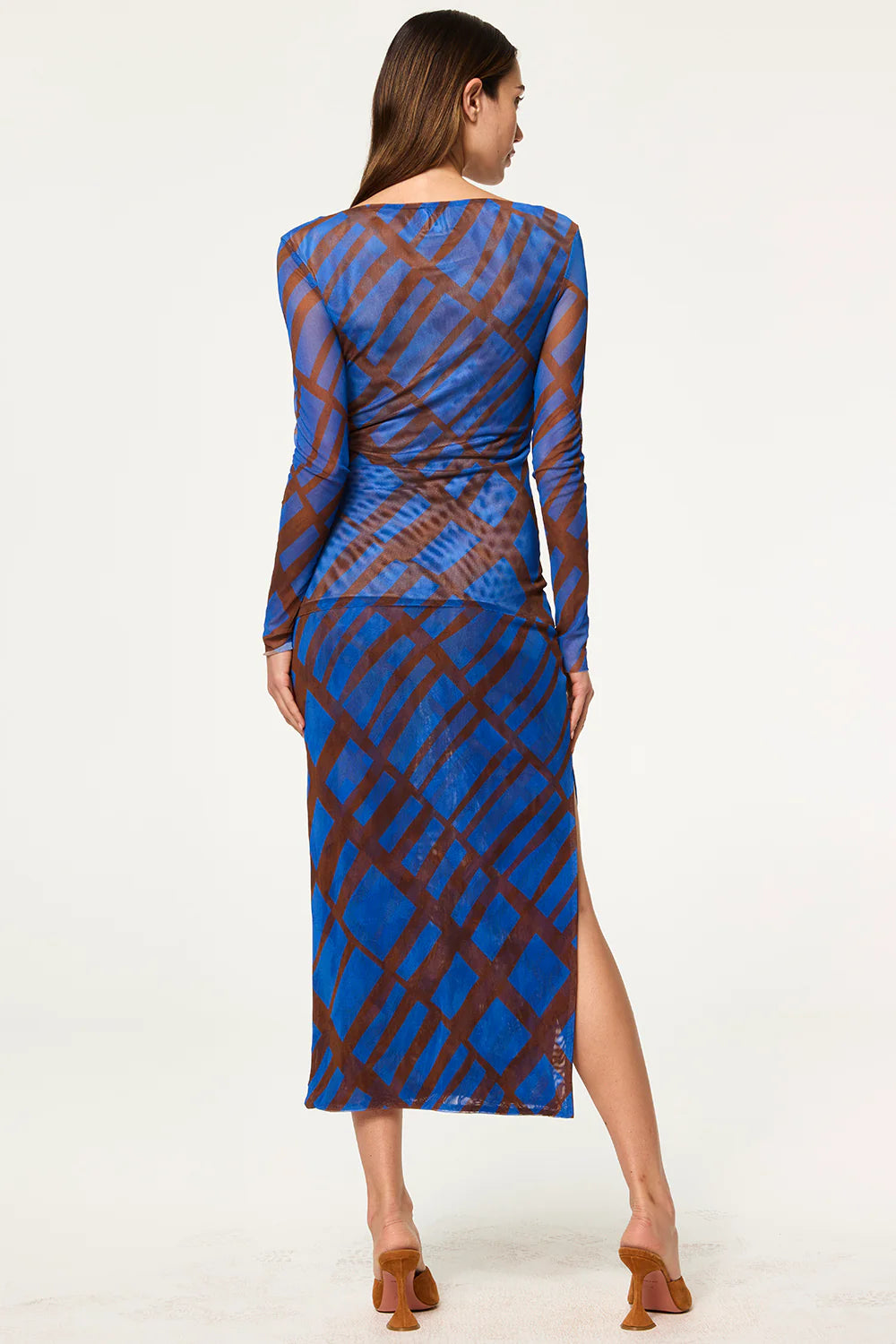 Aisha Skirt in Blue/Brown Matrix Mesh
