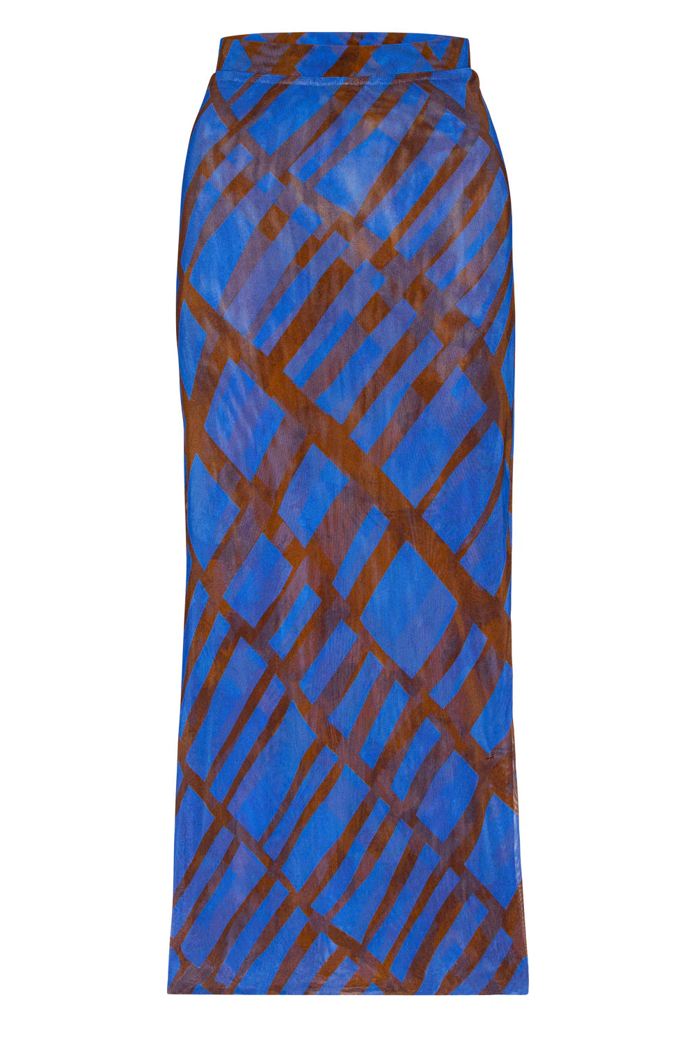 Aisha Skirt in Blue/Brown Matrix Mesh