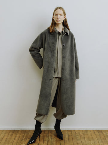 Lungo Long Coat in Dark Grey